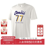NBA【新品】杜兰特库里詹姆斯东契奇亚历山大短袖速干休闲篮球服t恤 湖人-东契奇运动休闲T恤(白色) L