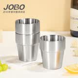 巨博（JOBO）304不锈钢水杯冷饮杯子茶杯300ml双层台阶杯口杯咖啡果汁杯