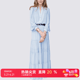 MeetMetro玛依尔法式仙女连衣裙女2026春新款高端气质纯欲风裙子礼服长裙 浅蓝 S