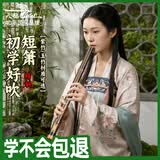 天鹅（SWAN）精品洞箫乐器G调初学入门学生专用紫竹黑色短箫专业演奏方便携带