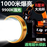 神鱼（SHENYU）LED强光头灯超亮远射可充电头戴式夜钓鱼灯野外防水超长续航矿灯 黄光9万9千【野外探索】双锂电