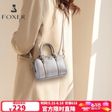 金狐狸（FOXER）牛皮女士包包女包大容量波士丹顿包单肩斜挎包手提包轻奢生日礼物