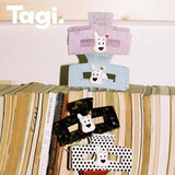 Tagi.哈哈小狗彩色无痕鲨鱼夹女秋冬可爱发抓后脑勺抓夹中秋礼物女