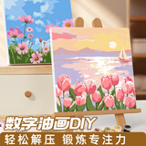 空色（Kongse）每日抱富数字油画diy填涂色动漫卡通人物儿童画挂画手绘油画画像油彩画美育工具