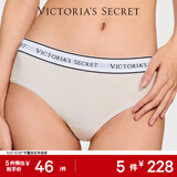 维多利亚的秘密 维密棉质舒适内裤logo腰带中腰女三角裤简约送女友礼物红色 68H0米色-6819 11256819 1条 M