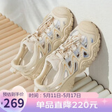 骆驼（CAMEL）丑萌登山鞋女时尚撞色户外休闲鞋 L24M076602 米/银/黄 38