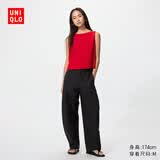 优衣库常规款女装针织廓形长裤/弯刀镰刀裤子483722 482287 482287/09黑色 L