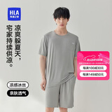 海澜之家睡衣男士圆领套头冰丝凉感舒适可外穿短袖短裤家居服套装