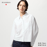 优衣库牛津纺箱型衬衫/长袖女装男装衬衣空调衫合作款479974 479974/00白色 S