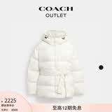 蔻驰（COACH）【礼物】奥莱女士聚酯纤维短款腰带冬季户外羽绒服外套保暖服加厚 奶油色 M