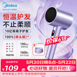 美的（Midea）10亿等离子护发电吹风 大功率快干不伤发吹风机 家用负离子护发吹风筒FD205紫 节日礼物 价保618