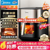 美的（Midea）小炎烤空气炸锅蒸烤一体【价保618】双热源免翻面多功能家用大容量6L智能可视金属内腔烤箱KZC6054