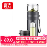 富光玻璃杯 高硼硅泡茶杯子 茶水分离杯 商务办公便携塑玻水杯男女士