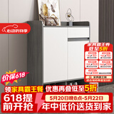 普派鞋柜家用门口鞋架现代简约客厅入户玄关柜大容量鞋柜收纳柜 【优惠补贴】莫兰迪灰色60*32*90cm