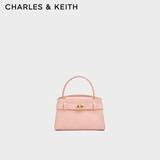 CHARLES&KEITH鳄鱼纹凯莉包手提斜挎婚包包女包生日母亲节礼物CK2-50270880-1 Pink粉红色CK2-50270880-4 S
