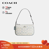 蔻驰（COACH）【品牌直供】女士NOLITA花卉印花单肩手提麻将包粉笔白色CDW29