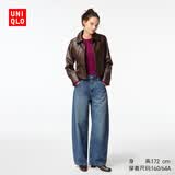 优衣库常规款女装男装宽松廓形牛仔裤/弯刀镰刀裤子479000 482280 479000/67海蓝色 23 /150/58A