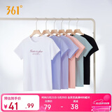 361°t恤衫女夏季新款潮流休闲宽松运动正肩上衣服短袖女装662629106-1