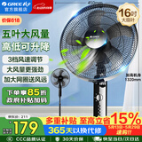 格力（GREE）电风扇家用大风量落地扇立式节能电扇客厅卧室宿舍摇头定时空气循环风扇台地两用排气扇空调伴侣 【黑色】16吋大扇叶大风量经典款 4012-WG
