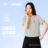 安踏姆明联名丨快干棉T正肩条纹短袖女夏季新款休闲半袖运动上衣