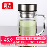 富光双层玻璃杯支持团购定制泡茶杯办公杯带把 大容量男女水杯子580ML