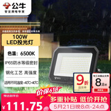 公牛（BULL）LED投光灯户外庭院工厂园林灯露营灯 IP65防水等级100W-6500K白光