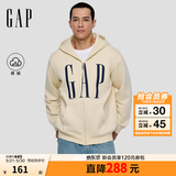 GAP男女装春款logo印花抓绒宽松运动连帽衫卫衣786920 米色 XL (180/100A)亚洲尺码【偏大,建议拍小一码】
