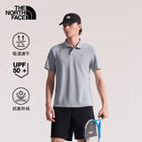 北面（The North Face）Polo衫男短袖户外防晒T恤舒适速干透气父亲节礼物26春夏新品7WD2 A91/灰色 L /175