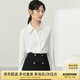 尚都比拉职业正装白色衬衫女春秋季女装气质通勤长袖上衣女士高级感衬衣
