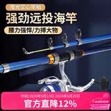 泰戈虎风海竿套装远投抛竿海钓新手渔轮2.1米套装鱼竿全套一套随机发