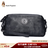 暇步士（Hush Puppies） 手拿包包头层牛皮大容量休闲商务男包银灰色送男朋友情人节礼物