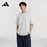 阿迪达斯（adidas）短袖男装女装夏运动服圆领宽松透气休闲T恤KC0978 白色 M