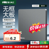 NVC雷士电工 开关插座 电工电料 86型空白装饰插座面板 N25雾感灰