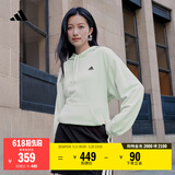 adidas休闲加厚毛圈连帽卫衣套头衫男女秋冬阿迪达斯官方轻运动   亚麻绿   M