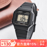 卡西欧手表 时尚简约复古小方块 潮流运动百搭电子表学生表考试表 W-217H-9A
