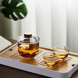 美斯尼 玻璃盖碗茶杯泡茶碗泡茶器防烫手抓壶功夫茶具 透明晨茗盖碗一碗二杯