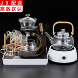 正扬懒人茶具套装自动泡茶神器玻璃盖碗简约功夫茶具喝茶整套简约高档 自动（楼阁）+金把杯+900钻白+四琴胡白+杯架