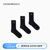 EMPORIO ARMANI/阿玛尼官方旗舰男三双装微弹商务耐穿中筒袜子棉袜套装春夏 【三双装中筒袜】藏青/藏青/藏青 均码 （39-45）