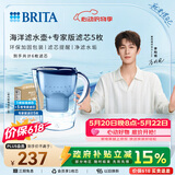 碧然德（BRITA）过滤净水器 家用滤水壶 净水壶 海洋系列 3.5L（蓝）+专家版滤芯5枚 环保加固包装