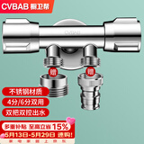 橱卫帮（CVBAB）角阀一进二出三通4分6分双用马桶角阀一分二双开洗衣机龙头CV1117