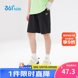 361°儿童短裤夏季男女童3-12岁透气运动裤梭织五分裤 黑 175
