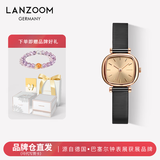 LANZOOM蓝族黑金小方糖手表女【何泓姗同款】满天星情人节生日礼物送女友 【代写贺卡】爆品钢琴带