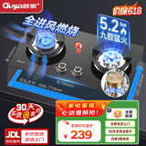 顾家 （Gujia）燃气灶天然气煤气灶双灶具5.2KW大火力家用台式嵌入式两用液化气灶具一级能效猛火灶 【旗舰销冠】聚能九腔-天然气