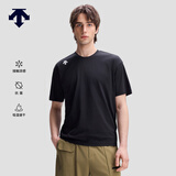 迪桑特（DESCENTE）ESSENTIAL男女同款凉感抗菌吸湿速干短袖针织衫 BK-黑色 3XL (190/108A)