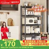 溢彩年华厨房置物架落地货架收纳储物架客厅阳台置物【60*40*175cm】6139