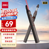 得力（deli）屏显激光翻页笔教师用伸缩教鞭希沃白板PPT演讲笔数显电量 无线演示课件笔计时提醒 红光MA116灰