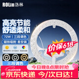 洛林（ROLin）全光谱led吸顶灯灯芯灯盘替换灯芯灯条RA97双圈中空三色变光 72W