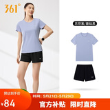 361°运动套装女夏季新款跑步速干短袖短裤两件套瑜伽服662524001H-3