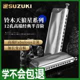 SUZUKI铃木半音阶口琴12孔原装进口SIRIUS天狼星S-48S高级成人演奏款