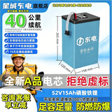 星城东电电摩电动车锂电池电瓶换电池48v60v72v宁德磷酸铁锂三元锂电芯 立式52V15Ah磷酸铁锂（款式2）